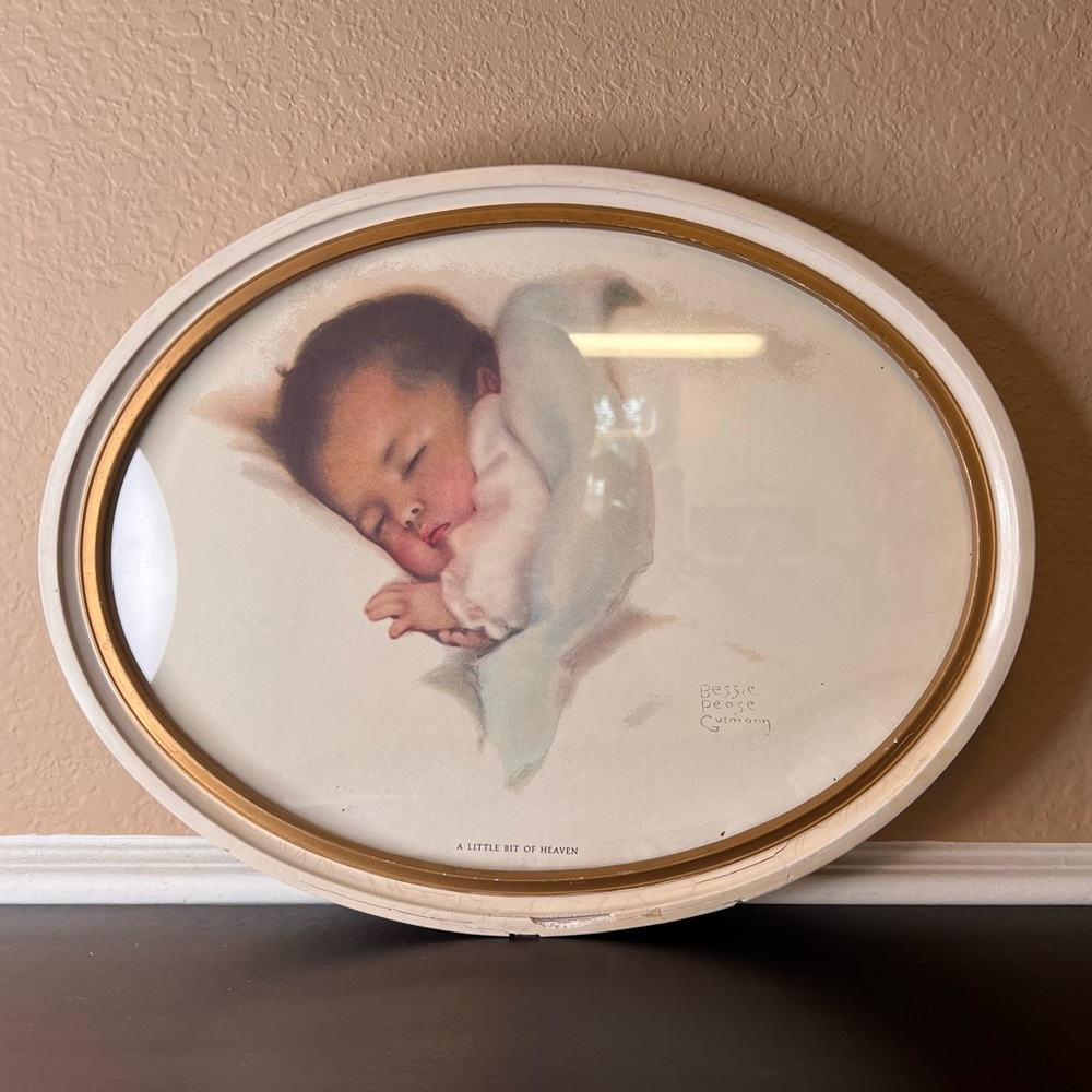 Vintage 1930’s Bessie Pease Gutmann ‘A Little Bit of Heaven’ Signed Litho in Ova